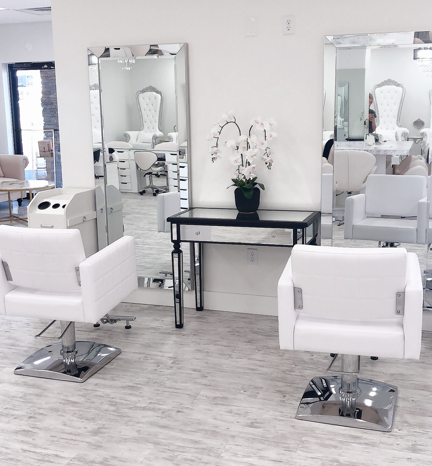 Finished salon with interior design work done