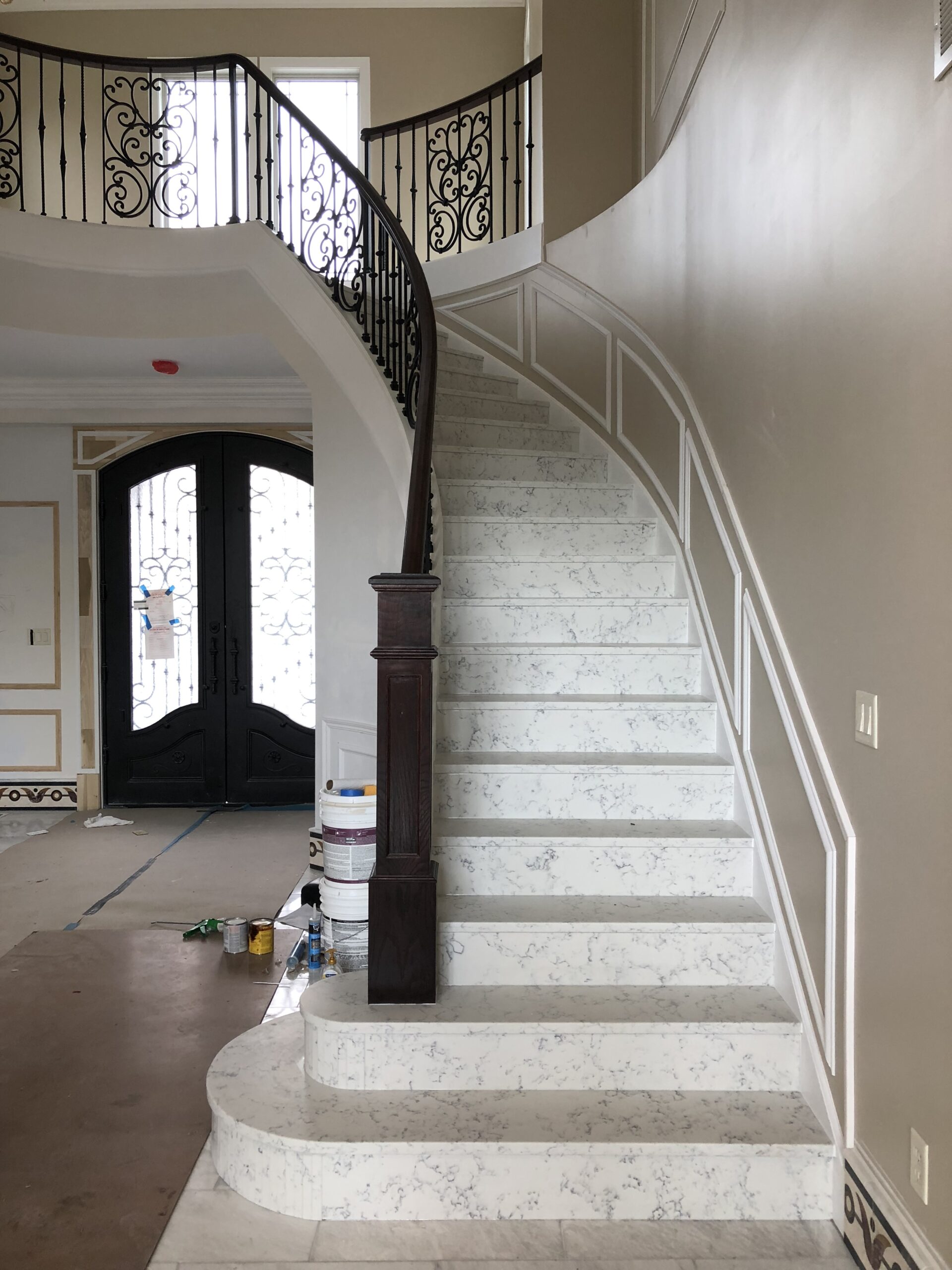 Curved tile staircase