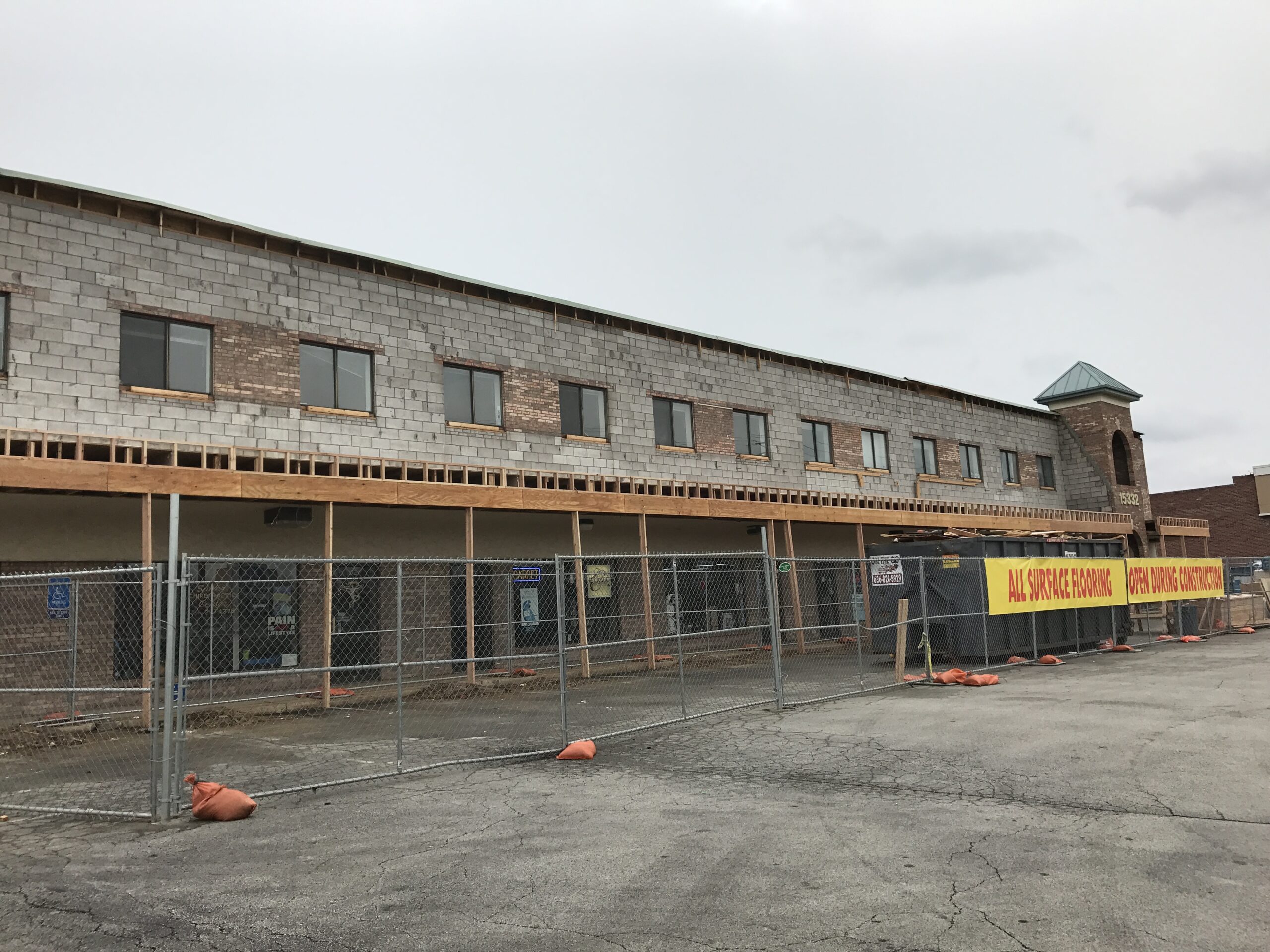 Exterior of commercial building in progress