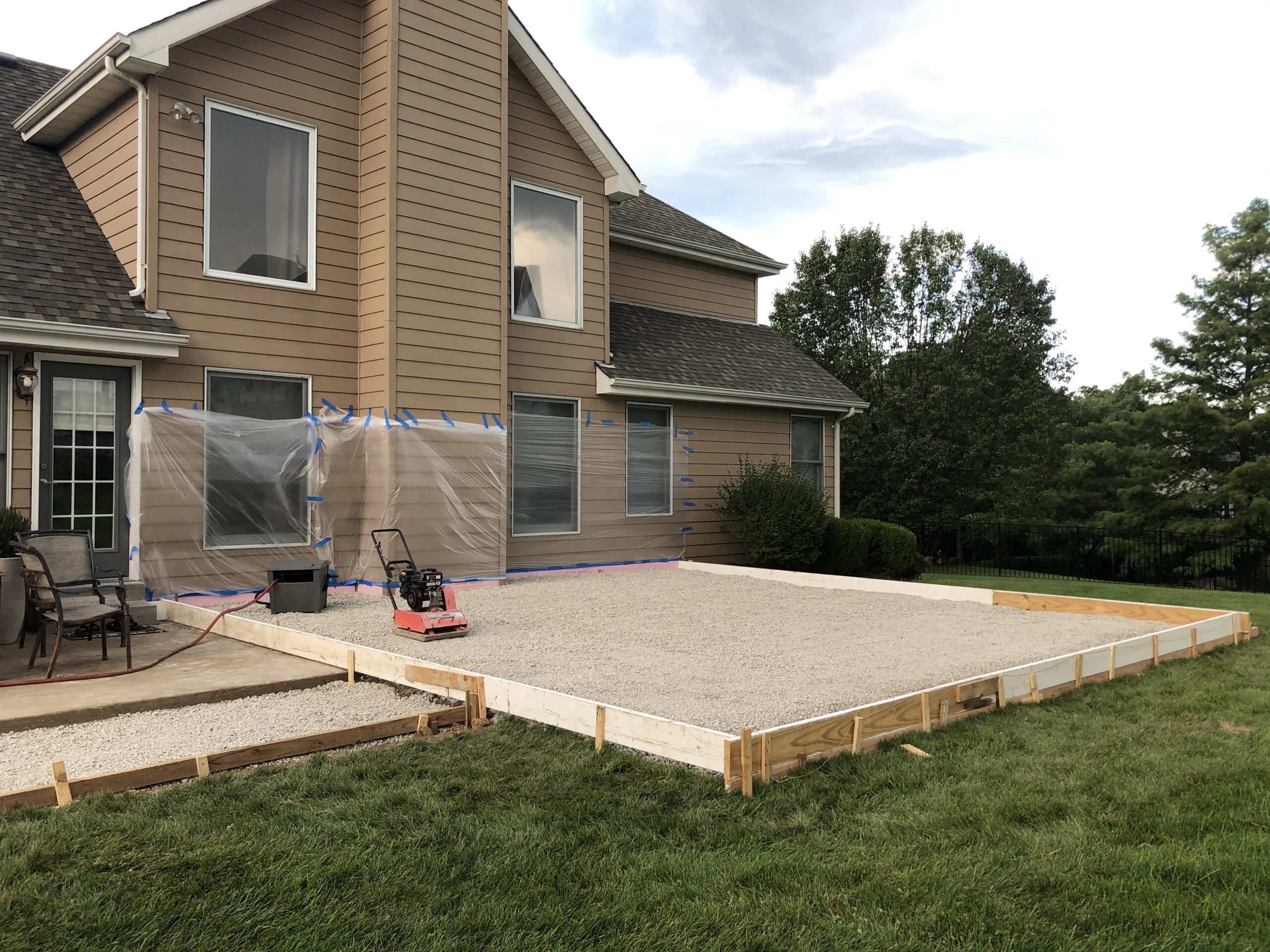 Cement down for back patio