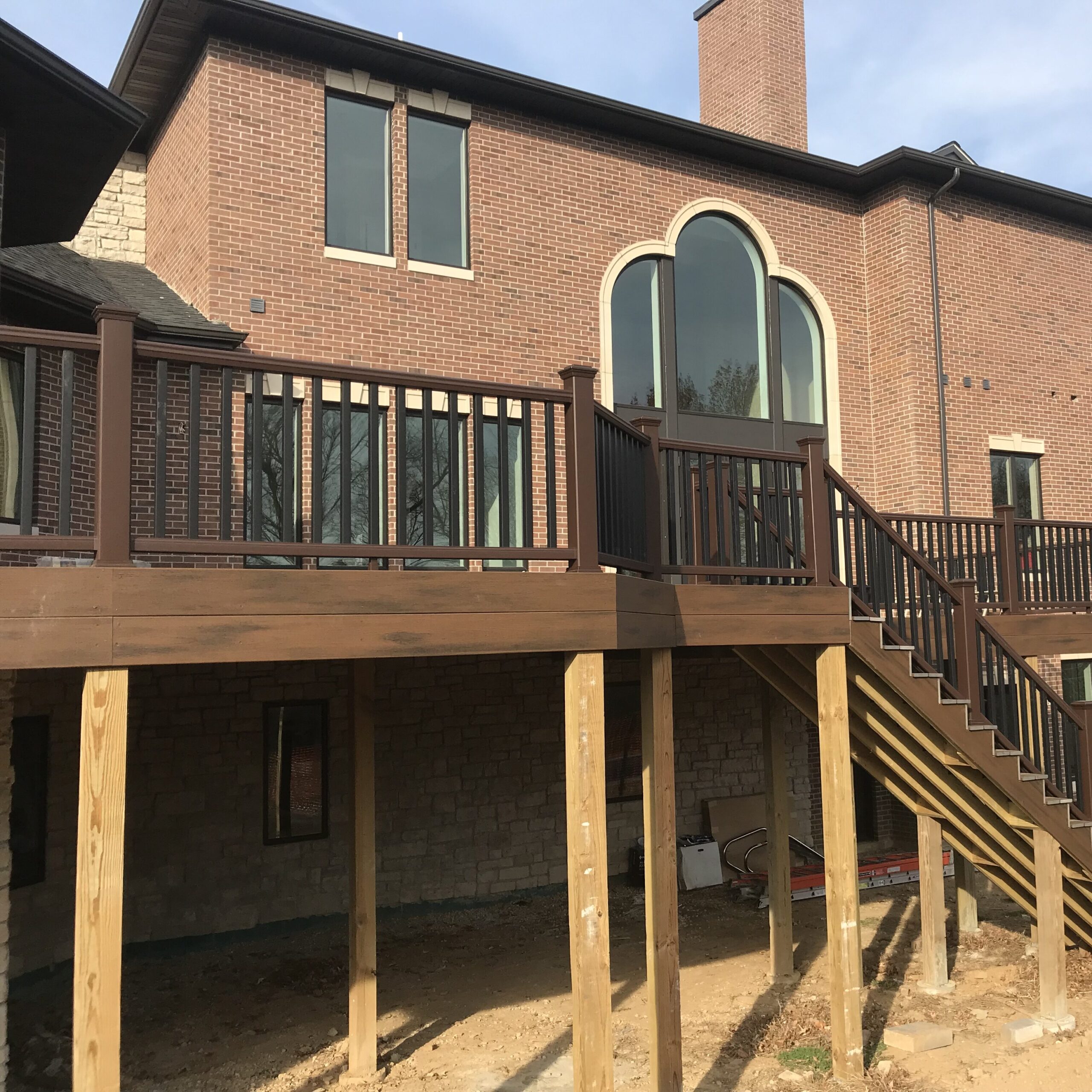 New house and wooden deck