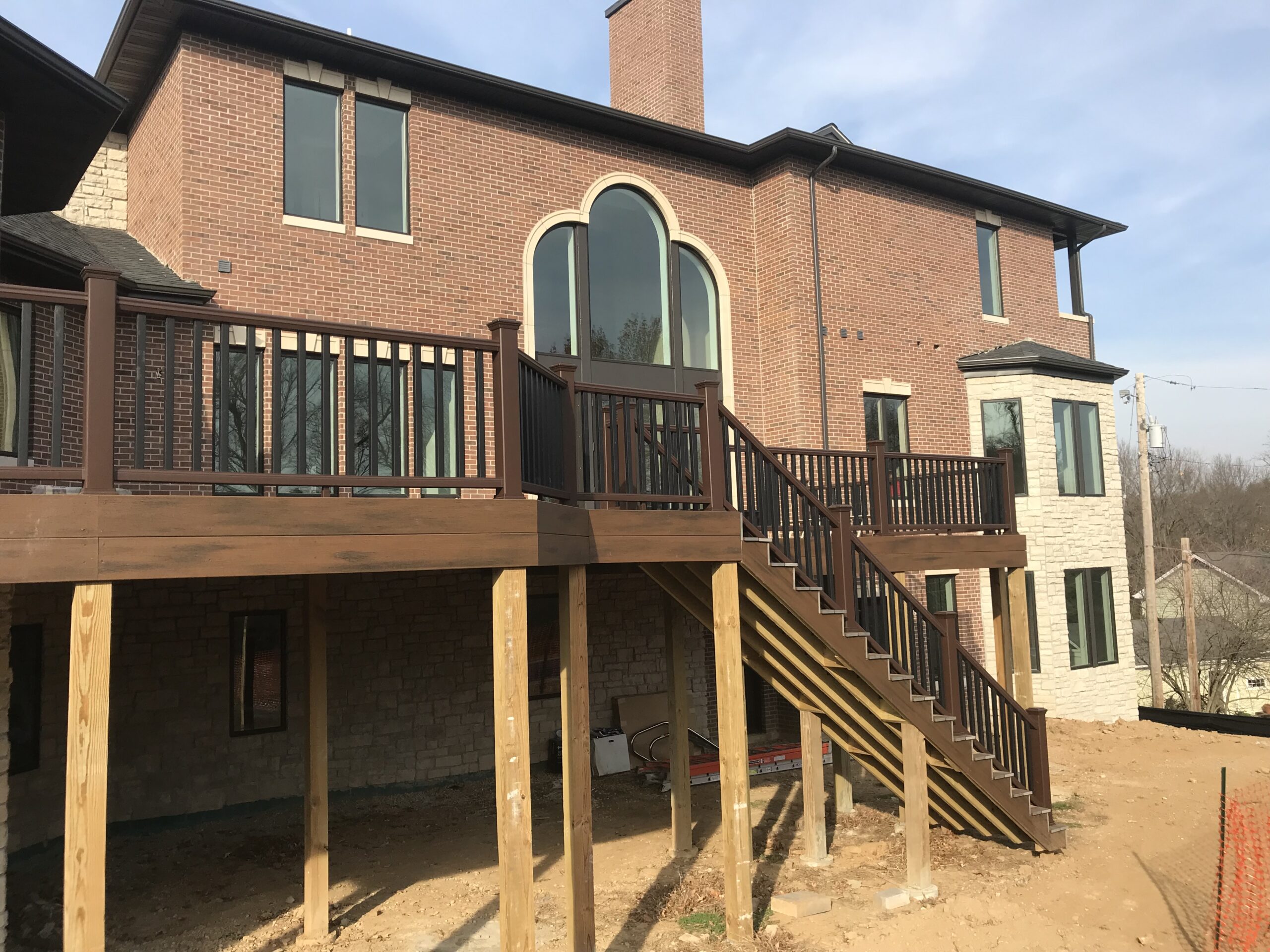 New house and wooden deck